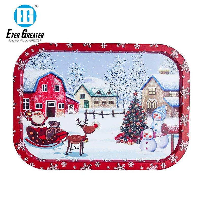 Customizable Serving Tray Set Decorative Metal Serving Tray for Wholesale Gift Tray for Christmas Personalized
