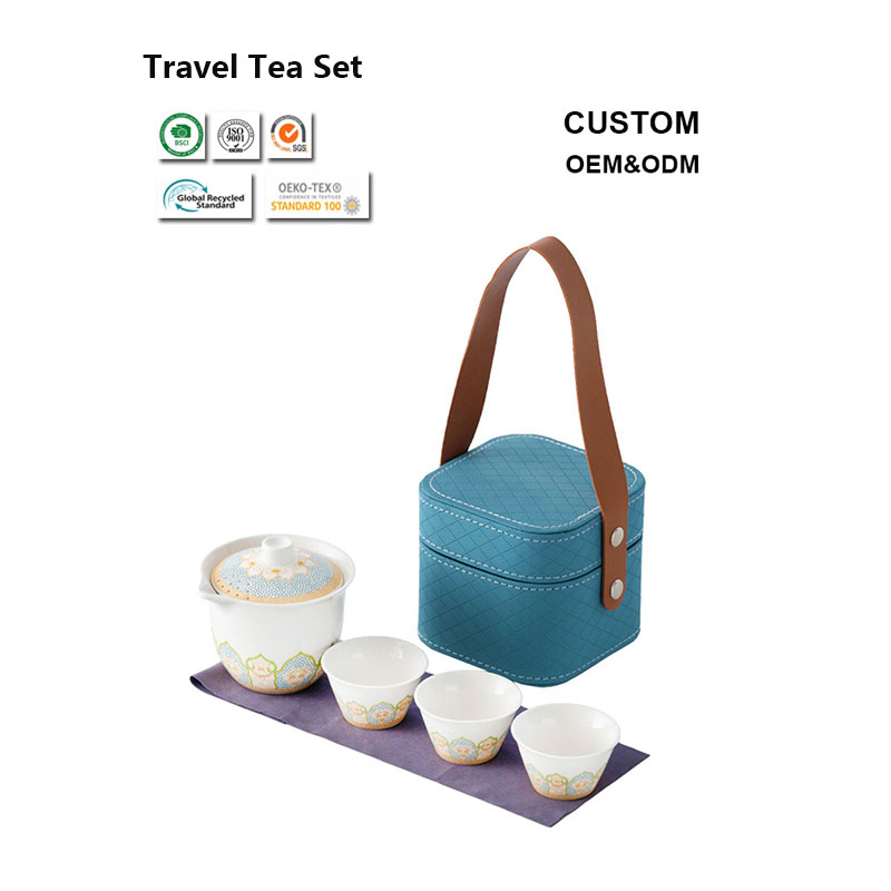 Custom Eco-Friendly Ceramic Travel Tea Set for Home Use Kungfu Gift Giving