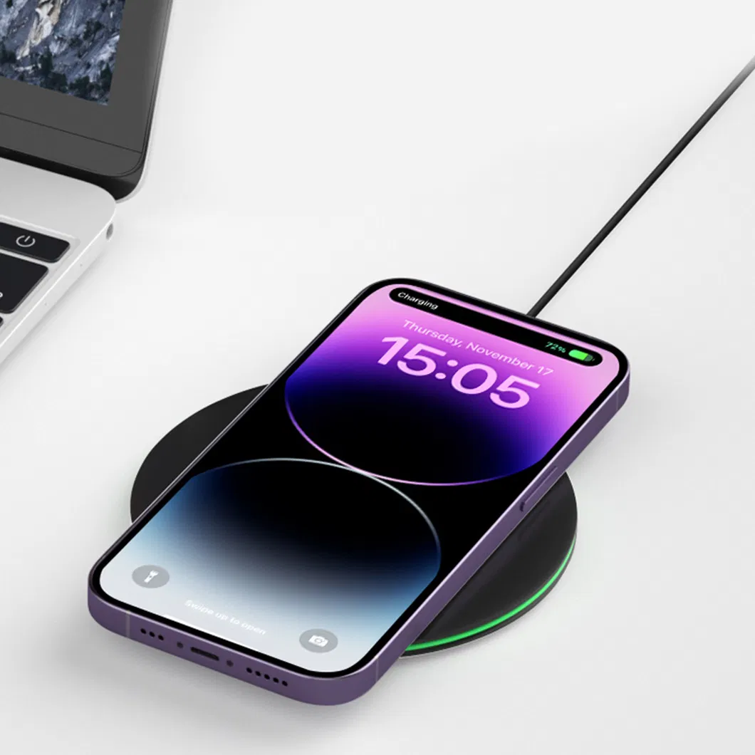 Беспроводная зарядка 10W Qi с подсветкой