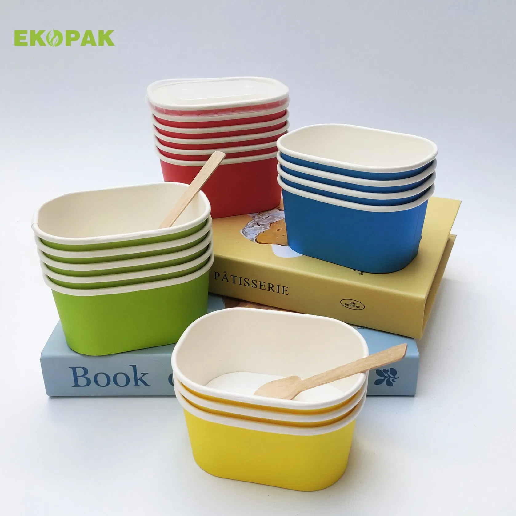 Custom Logo Disposable Ice Cream Frozen Yogurt Paper Cup