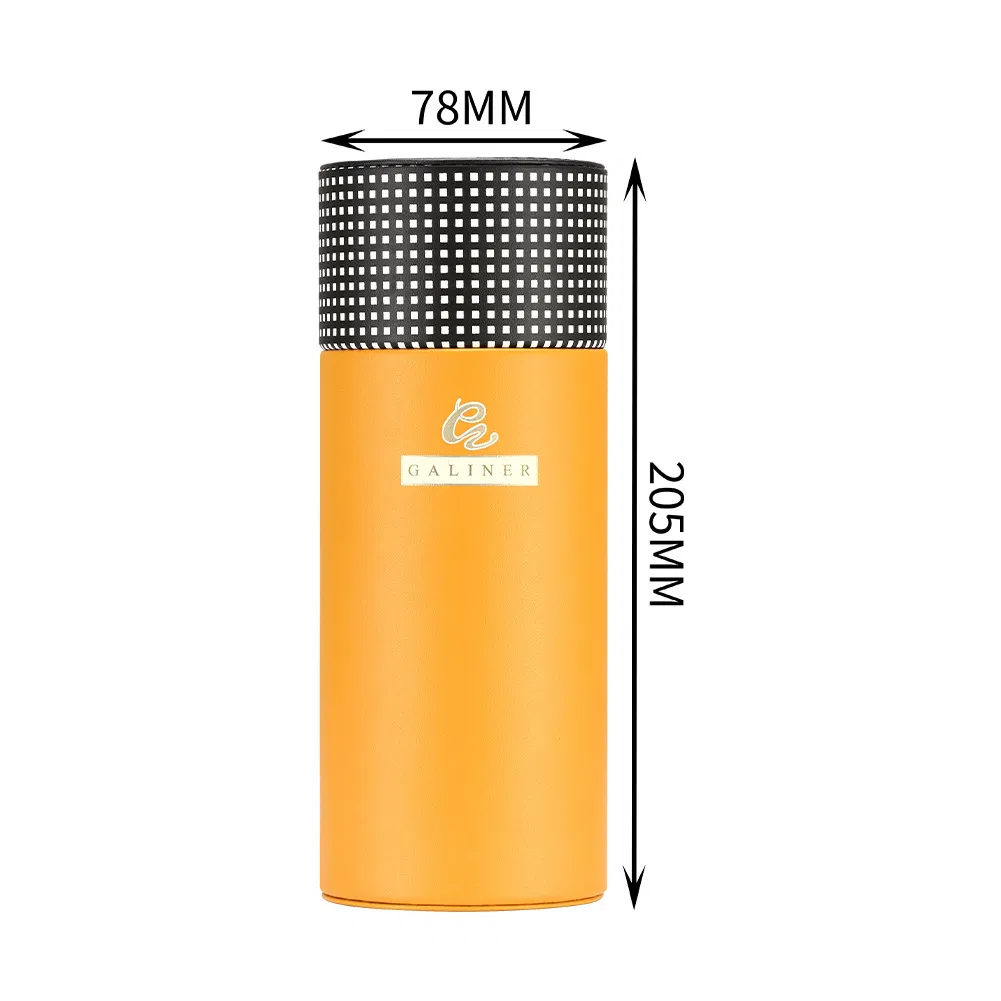 High-End PU Leather Travel Portable Cigarette Humidor Tube Case