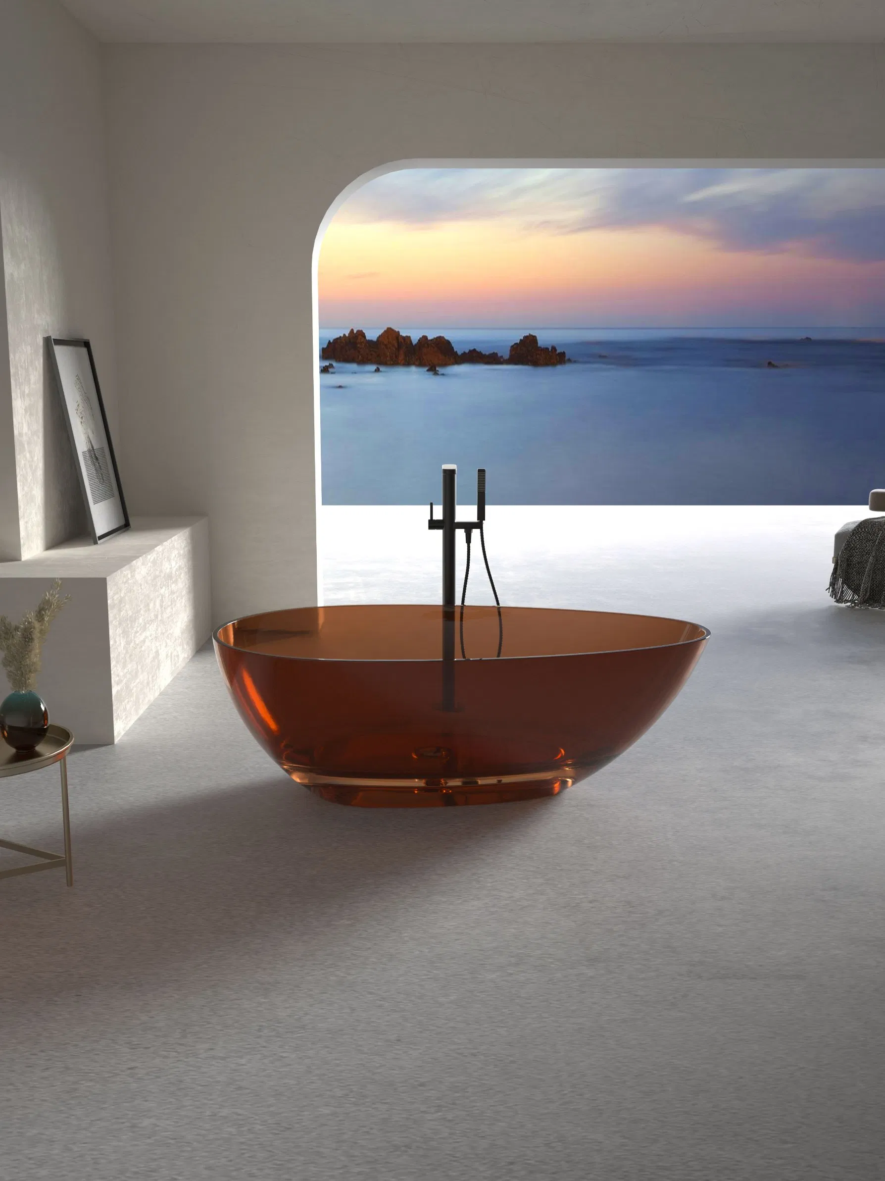 Прозрачная акриловая ванна овальная ST-903