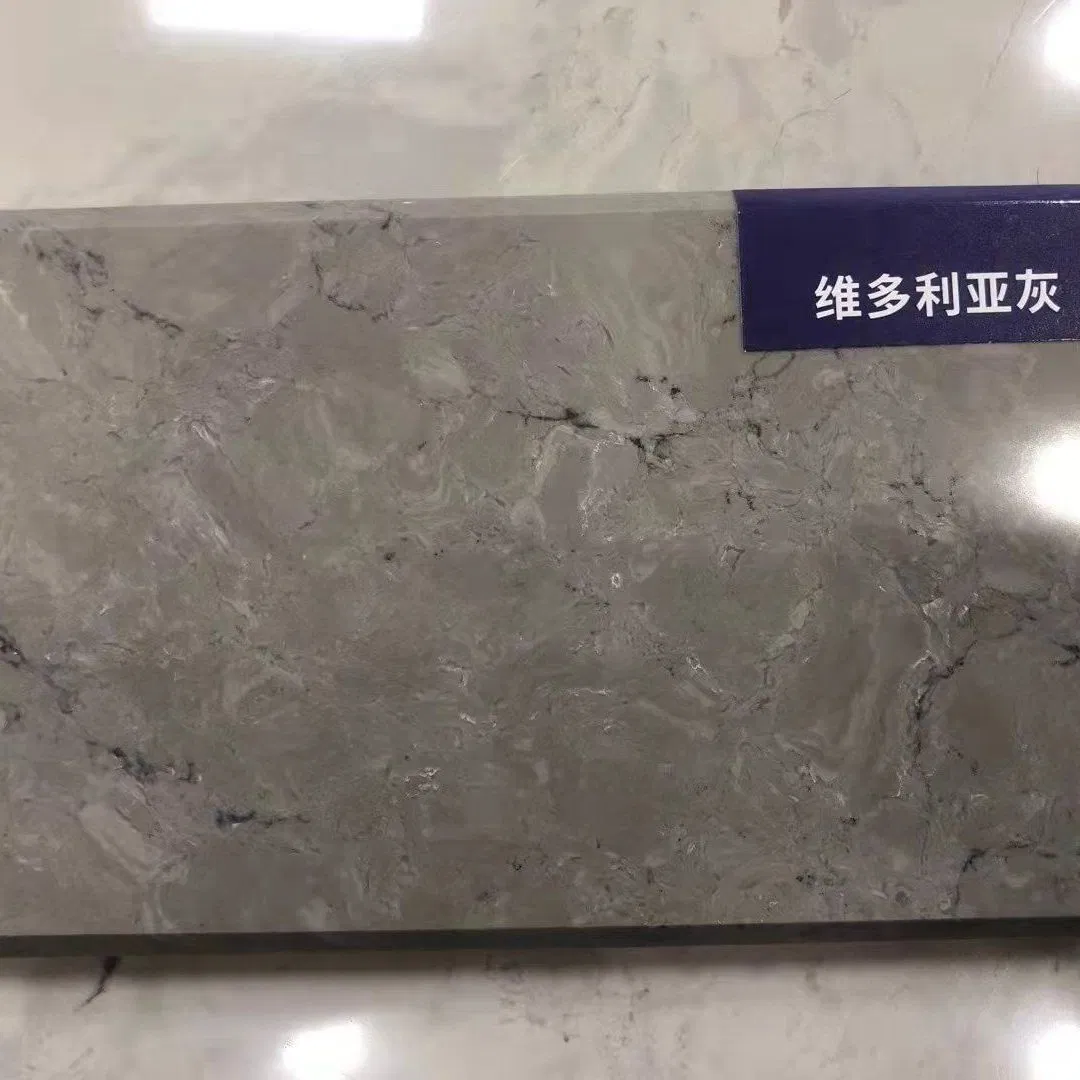 Artificial Stone Marble Victoria Grey Jumbo Engineer Stone Customized Size Black White for Countertop and Big Slabs and Tile