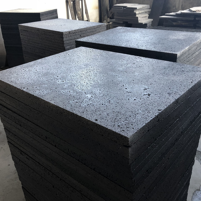 Small Holes Black Basalt Stone, Cobble Lava Stone for Paving