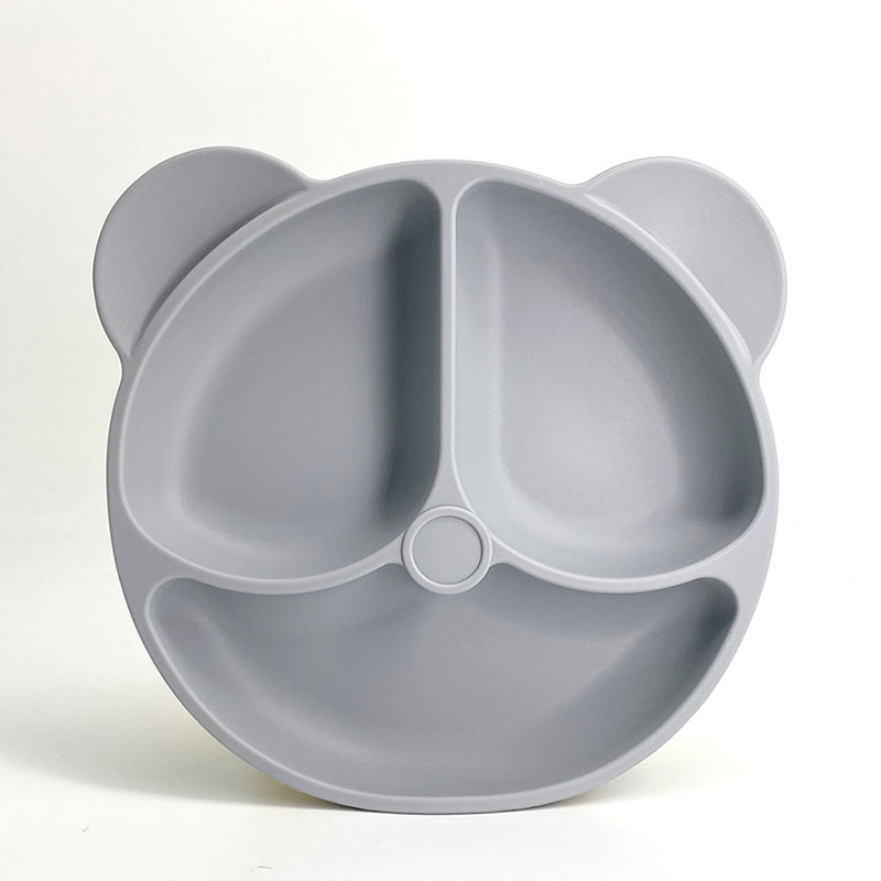 Silicone Baby Plate Bear Shape Food-Grade Silicone Baby Feeding Set