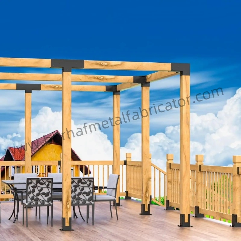 3-Way Right Angle Corner Bracket 4X4 Pergola Brackets Base Kit