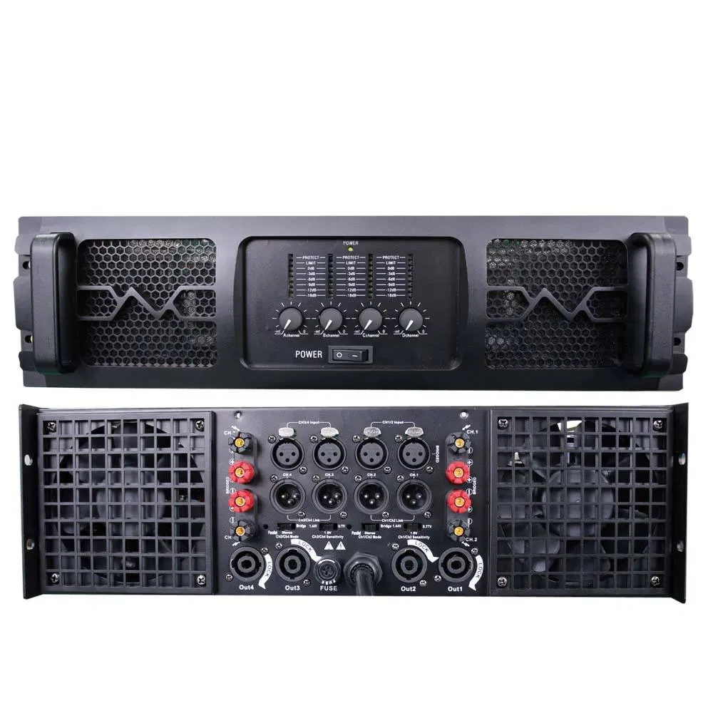 Xiy Ma4120 1200W*4 Audio Power Amplifier 3u Professional High Power Amplifier for Conference Stage Performance Theater