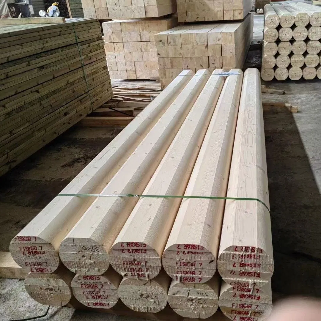 Ancient Building Long Form Round Wooden Column