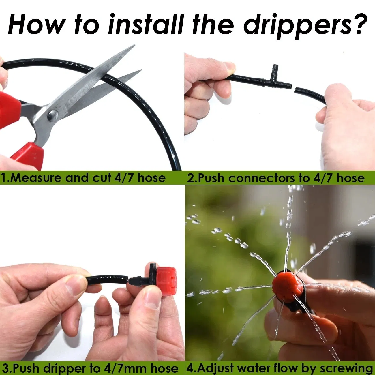 4/7mm Garden Irrigation Nozzle Adjustable Dripper Watering Sprinkler Emitter Micro Drip Balcony Yard Greenhouse