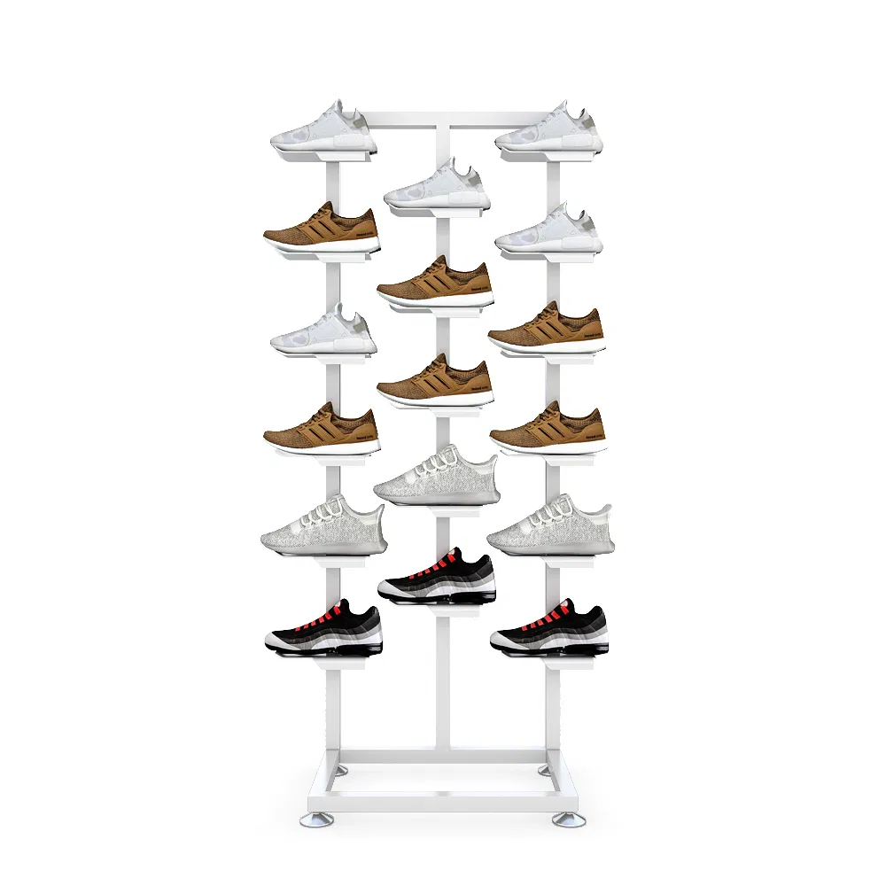 Child Store Single Side Metal White Paint Shop Display Stand for Shoes