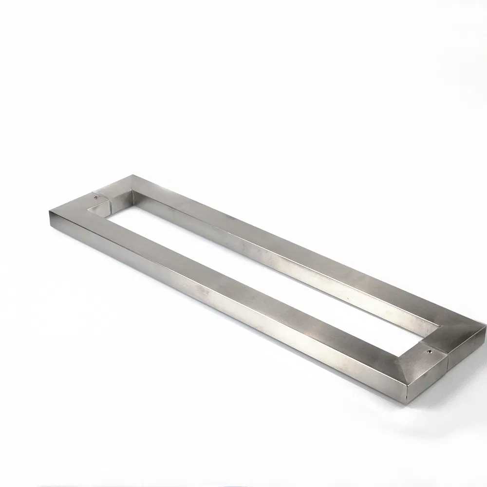 Stain Finish Square Tube Glass Door Handle for Entrance Door