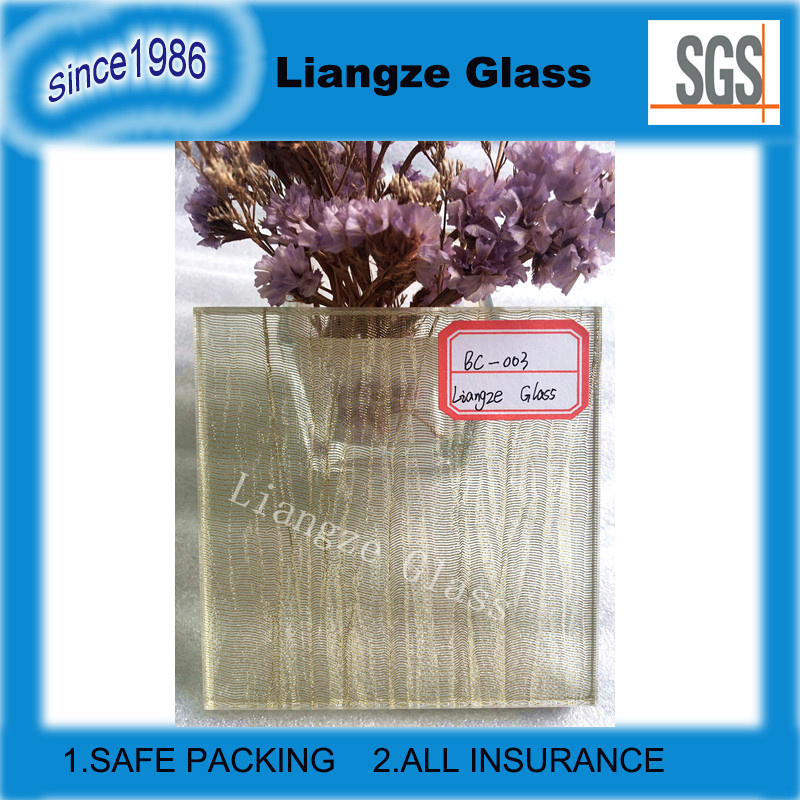 Modern Hyaline Glass Art Decoration with Fabric Accents