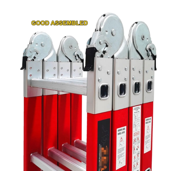 Adjustable Four-Fold Fiberglass Multi-Function Ladder