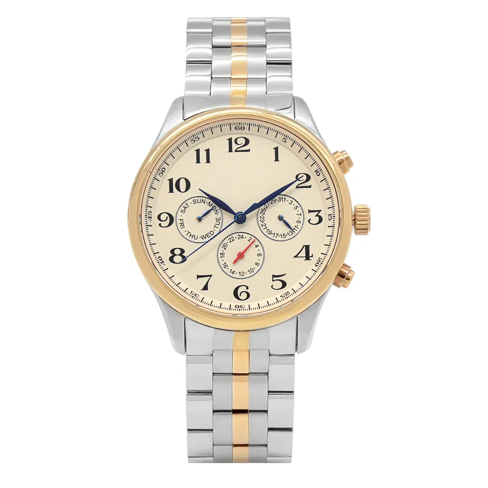 Fashion Gold Watch Men Stainless Steel Case 3 ATM Water Resistant Stainless Steel Watch for Men Custom Watch Luxury