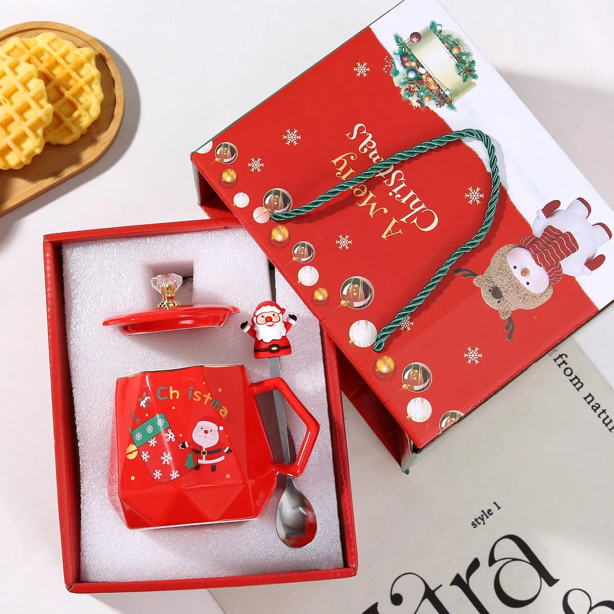 Creative Santa Mugs: Cross - Border, Cute, Ceramic, Christmas Trees