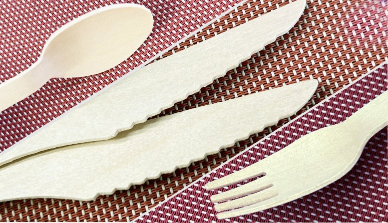 200 Sets 4 in 1 Disposable Wooden Cutlery Set Biodegradable Eco-Friendly Cutlery Set