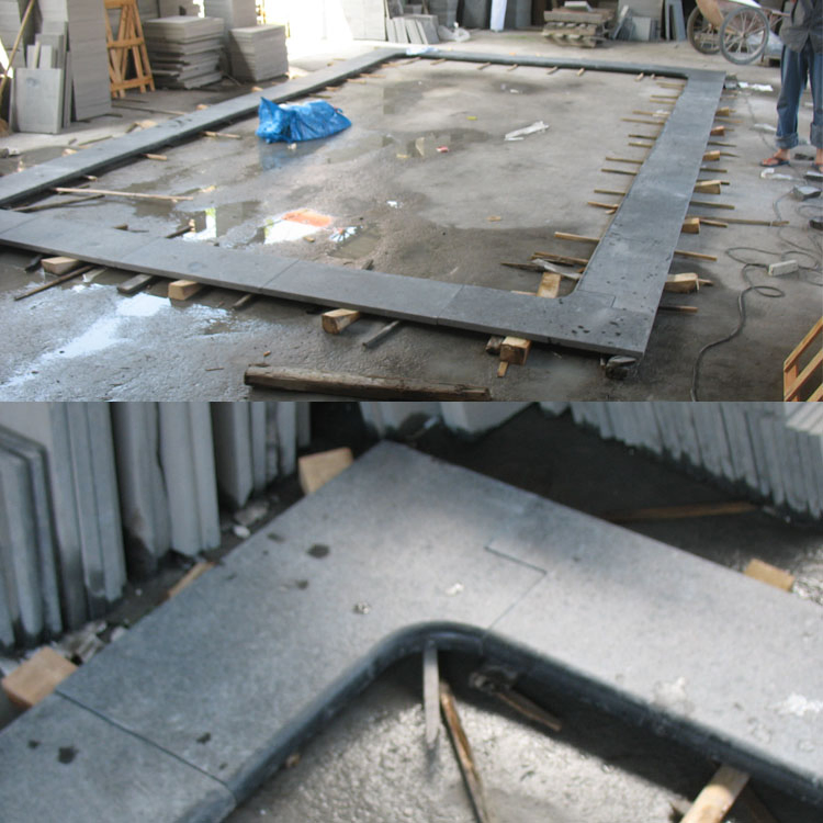 Anti-Slip Finish Black Pearl Granite Swimming Pool Coping Stone