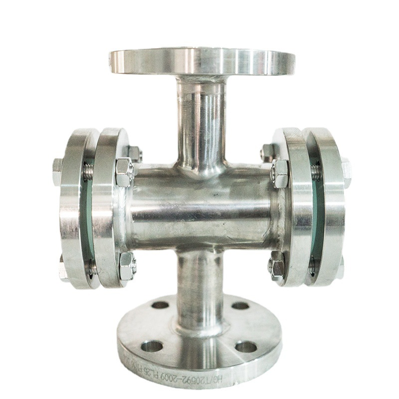 Stainless Steel PTFE-Lined Straight Sight Glass, 304 Flanged Glass Straight Sight Glass, Pipeline Sight Glass, Valve Sight Glass