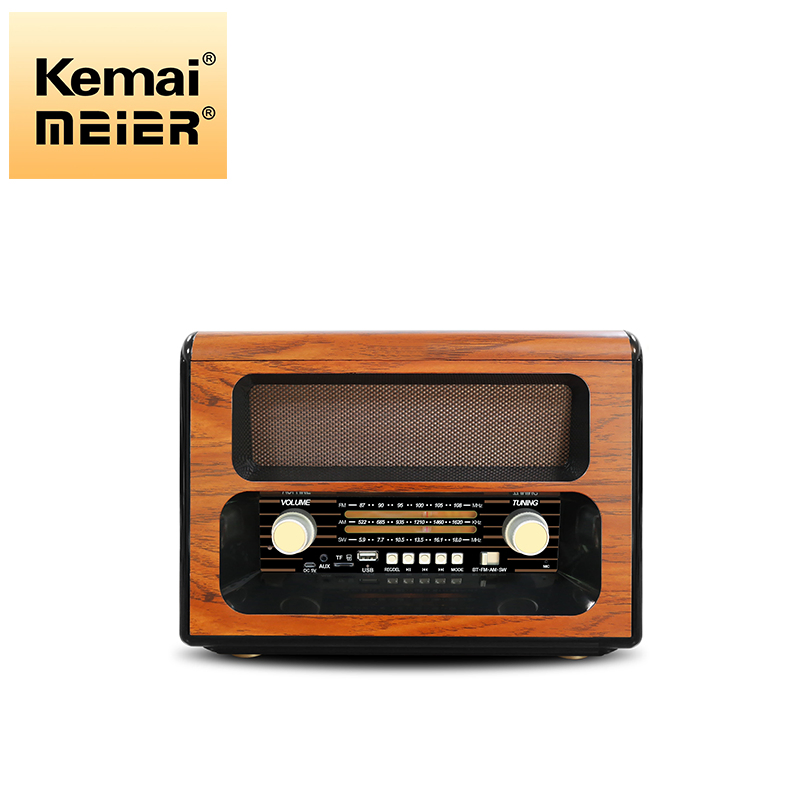 Retro Wooden Bluetooth Audio Portable Outdoor Radio Creative Card Luxury Modern Metal Crafts Small Speaker