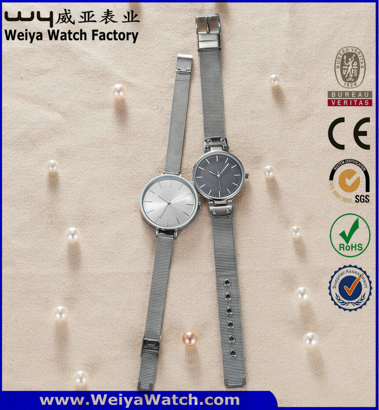 ODM Custom Fashion Leather Strap Ladies Classic Wrist Watch (WY-P17006B)