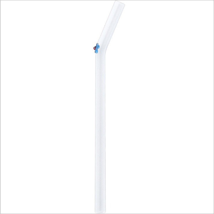 Customized Flower Logo High Borosilicate Glass Straw