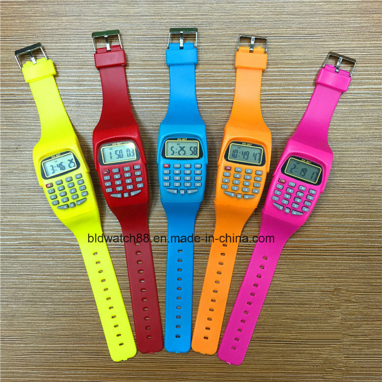 Promotion Kids Digital Watch Fancy Calculator Wristwatches for Children's Gift