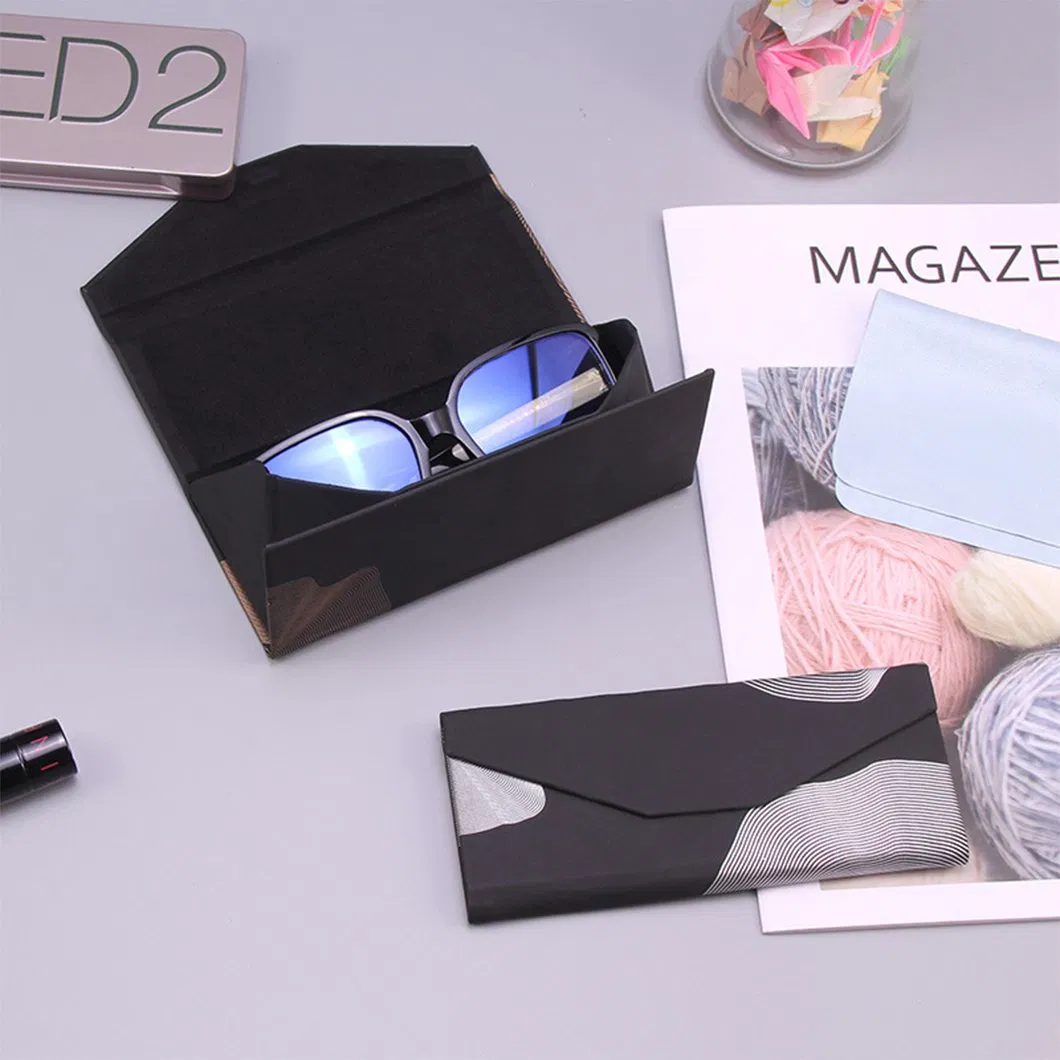 Custom Logo Glasses Package OEM Branded Triangle Folding Glasses Case