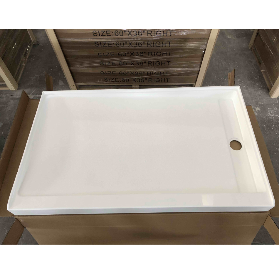 60"X36"X4′ ′ Solid One-Piece Cast Marble Cultured Marble Trench Drain Shower Pan