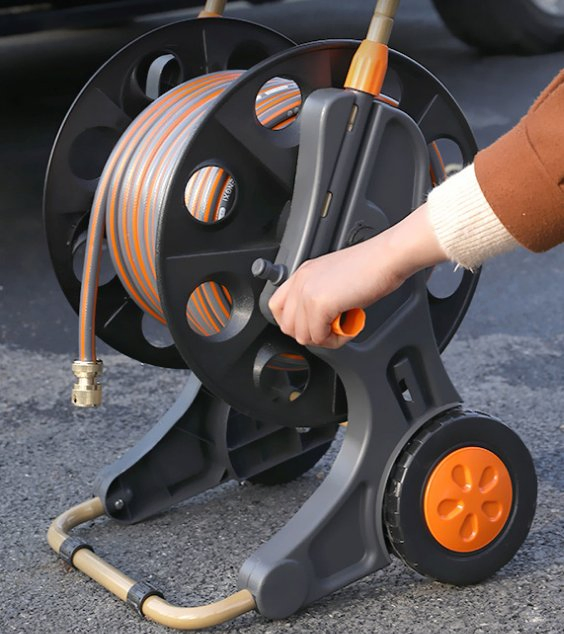 Garden ABS Plastic and Metal Big Hose Reel Frame on Wheels