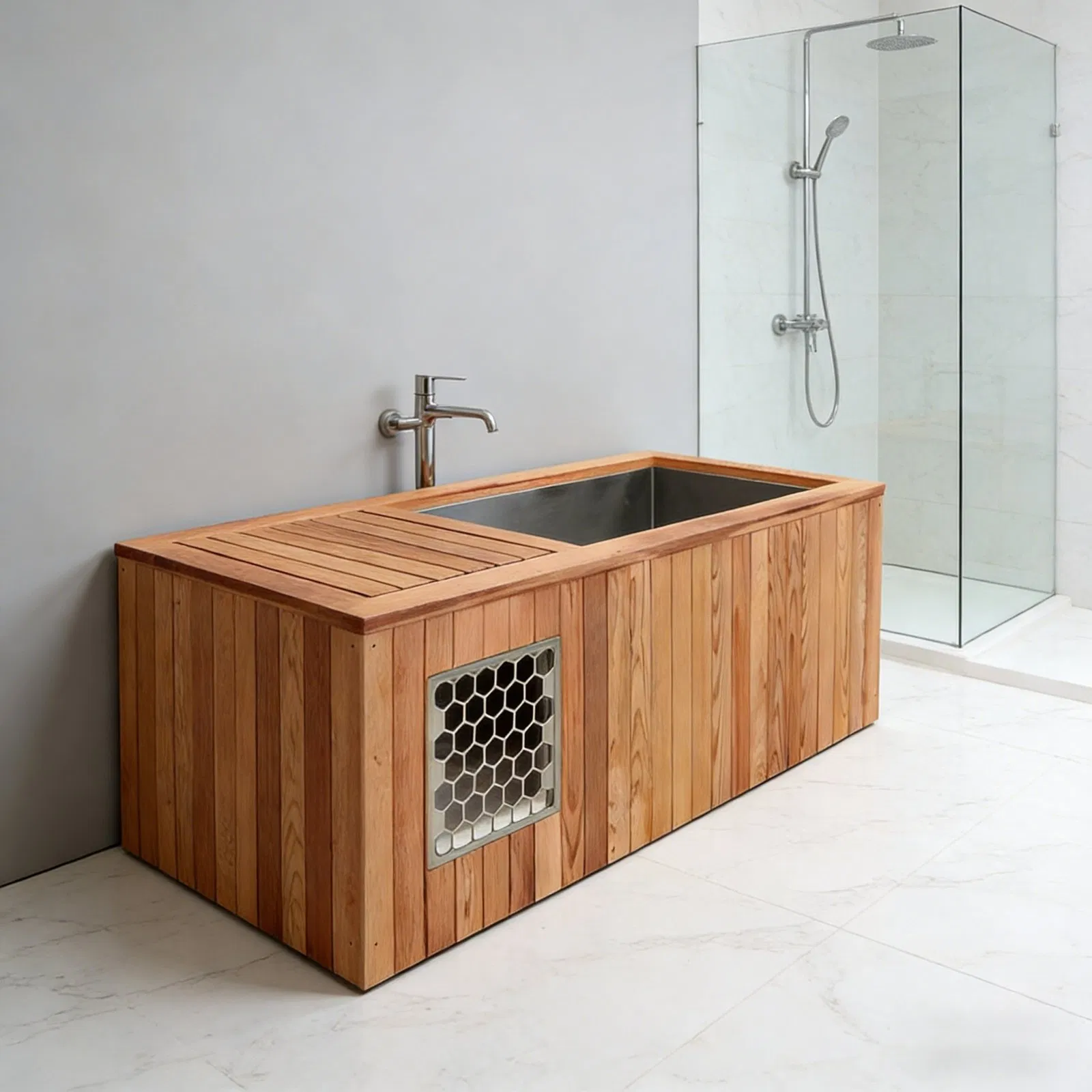 Деревянная ледяная ванна Red Cedar с чиллером и фильтром