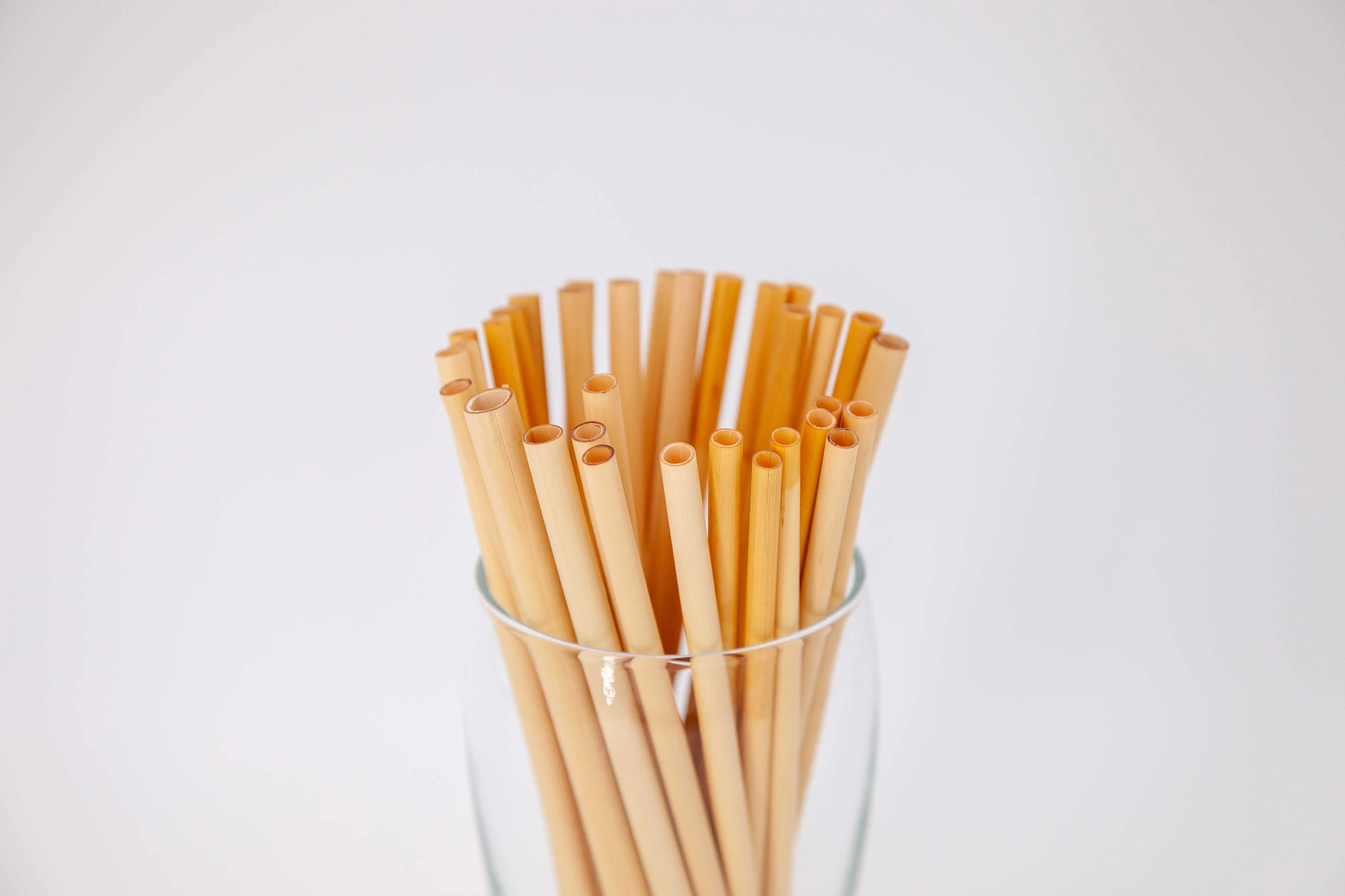 Biodegradable Disposable Compostable BPA Free Natural Paper Wood Bamboo Reed Straws for Cafe Coffee Store Party Hot Drink Cold Water Wine Milk Tea Household