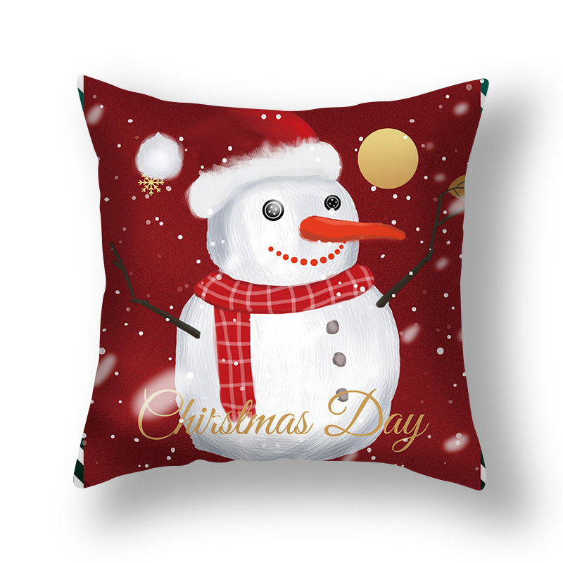 Nordic Home Pillow Snow Flake Elk Christmas Tree Print Cushion Cover Cushion Pillow Case for Christmas Decoration