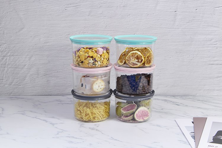 High Quality Plastic Round Airtight Clear Coffee Food Storage Container Set