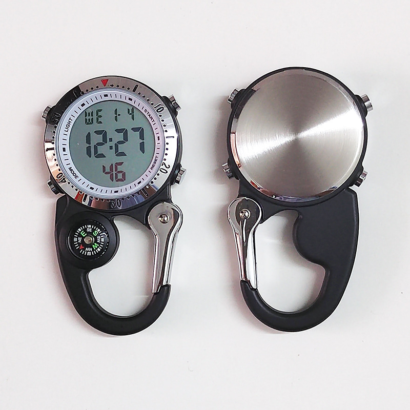 Waterproof Multifunction Digital Carabiner Watch Clip on Fob Watches for Outdoor