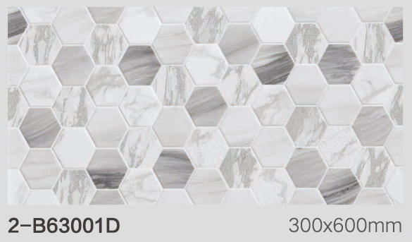New Design Interior Wall Tile 300X600 White Hexagon Look Bathroom Tile