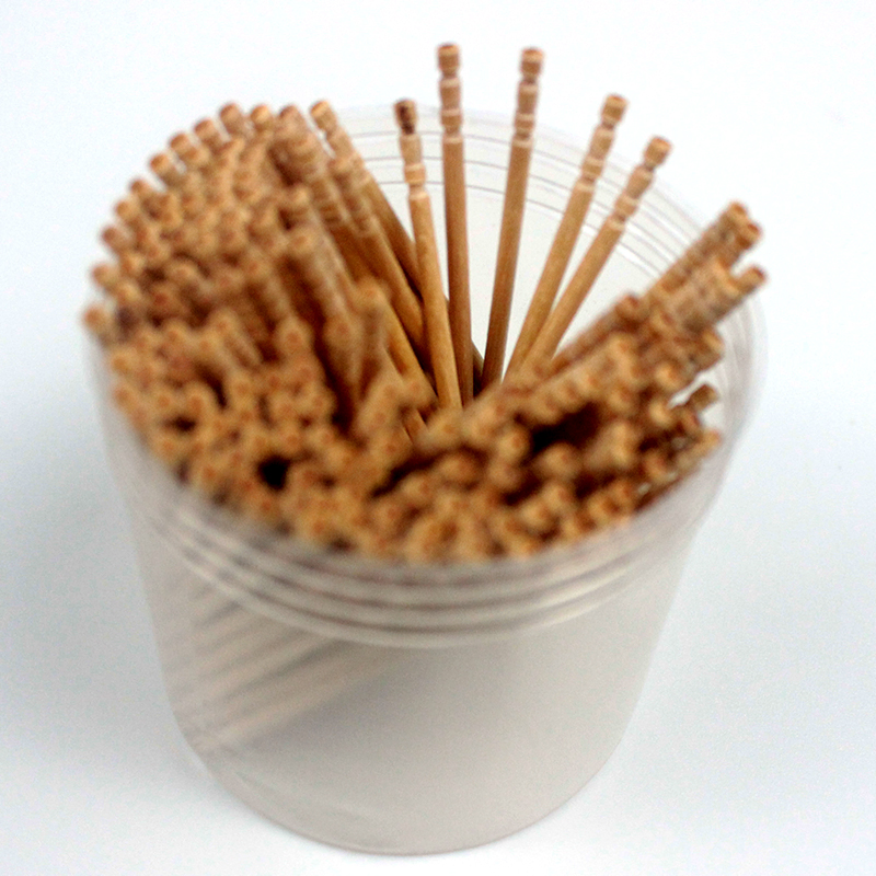 Disposable Biodegradable Wooden Tableware 60mm Wooden Toothpick Customize Print Packing Logo