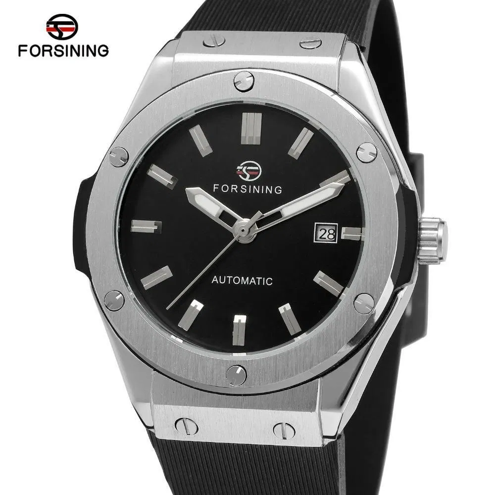 Hot-Selling Brand Forsining Silicone Band Fashion Casual Men's Sports Full-Automatic Mechanical Watch