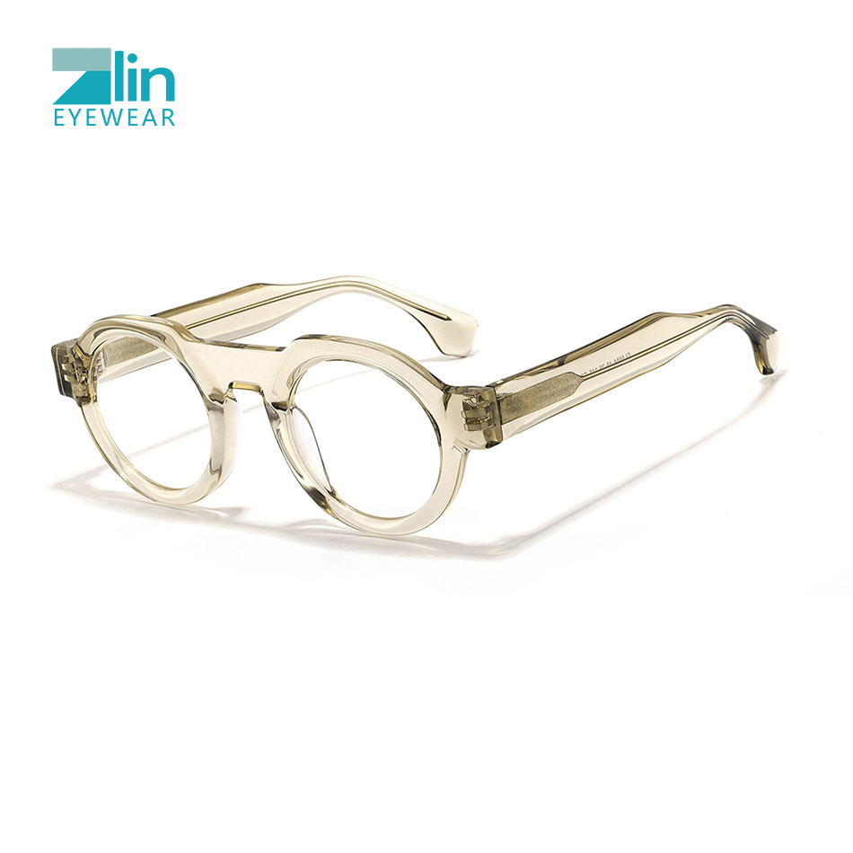 Zlin High Quality Custom Eyewear Prescription France Lunette Male Lens Acetate Eyeglasses Specs