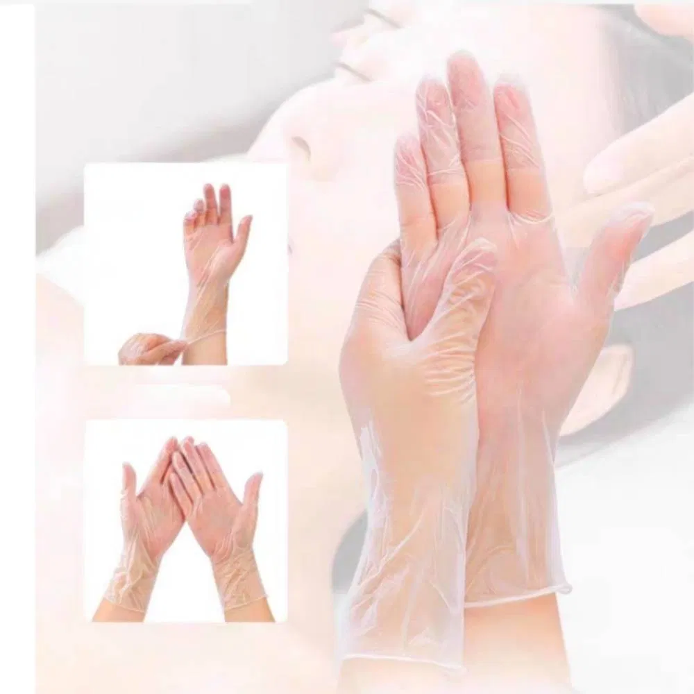 Food Safe Transparent Vinyl Gloves Disposable Kitchen Gloves