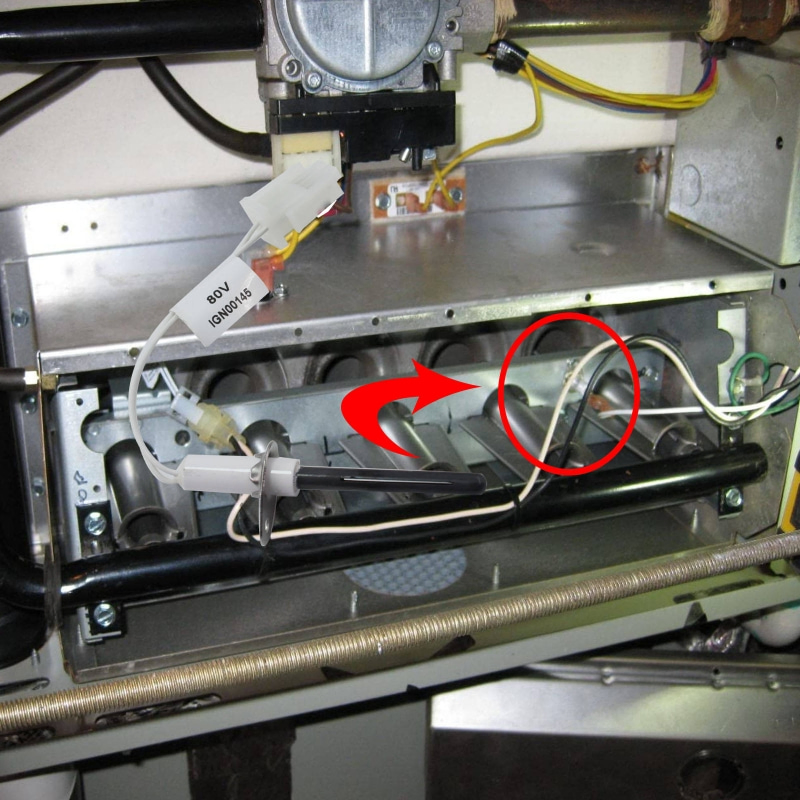 80 Volt Hot Surface Rod Ignitor with Installation Bracket and Screws