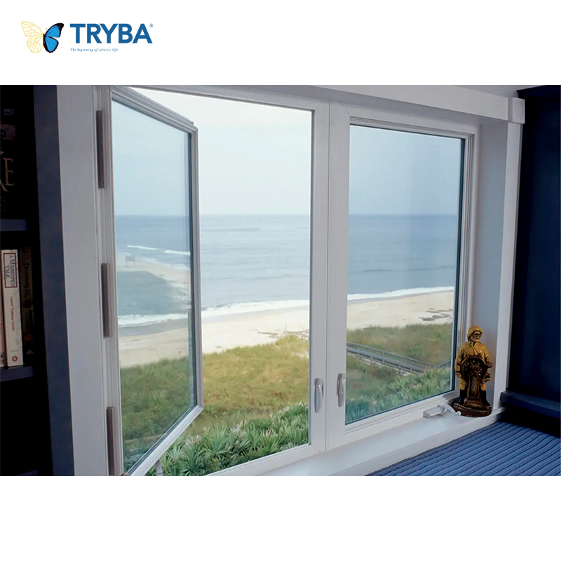 Soundproof Double Glazing Aluminium Swing Inward Opening Casement Window with Mosquito Mesh