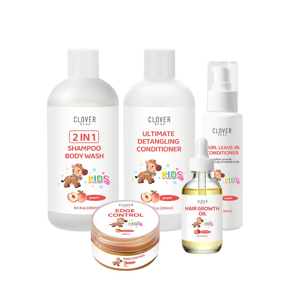 Private Label Organic Hair Care Treatment Kids Detangle Sulfate Free Curly Hair Shampoo and Conditioner for Frizzy Curl Hair