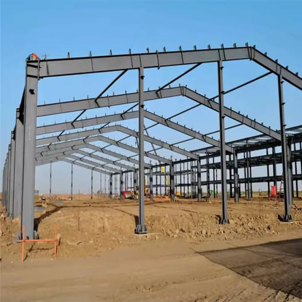 Steel Beam Parking Structure Sandwich Panel Prefab Warehouse