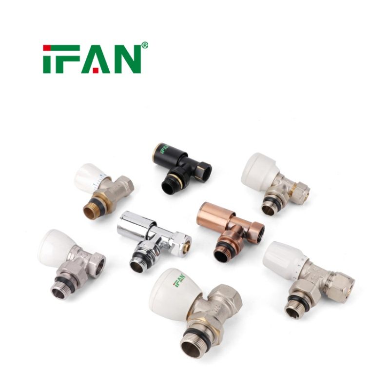 Ifan Wholesale Hot Selling Cheap Brass Radiator Valves Home Used Hot Water Control Heating Angle Radiator Valve