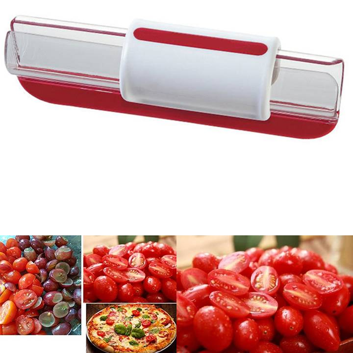 Hot Kitchen Zip Swipe Cutter Cherry Tomato and Grape Slicer