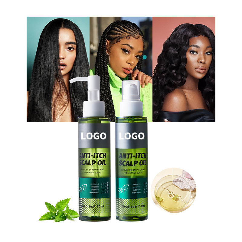 Custom Hair Care Product Quick Relief Scalp Organic Peppermint Oil Fresh Mint Scent Scalp Itching Hair Essential Oil