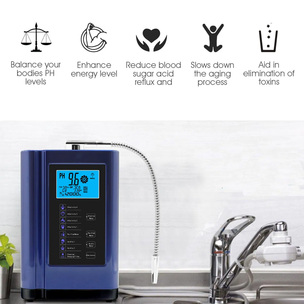 Hottest Factory Supllier Alkaline Water Ionizer Machine with 5/7 Plates