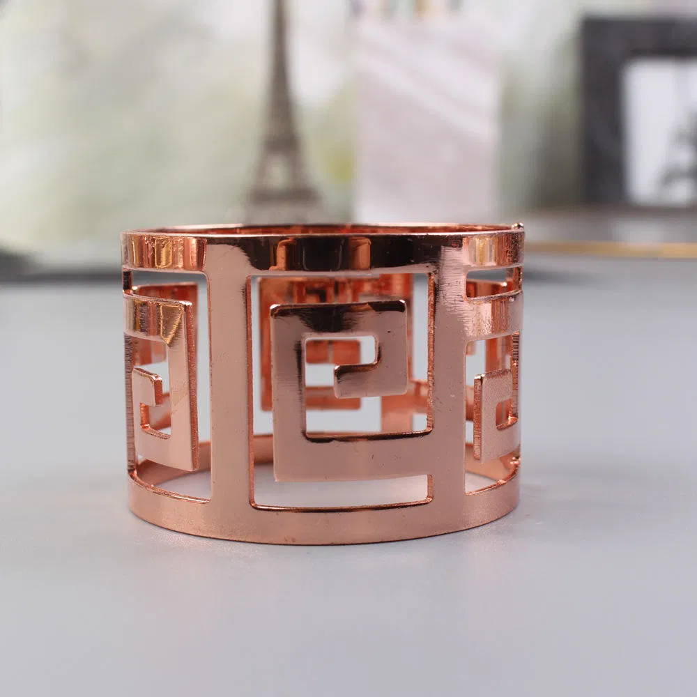 Wholesale Custom High Quality Gold Silver Kirsite Metal Wedding Dinner Napkin Ring