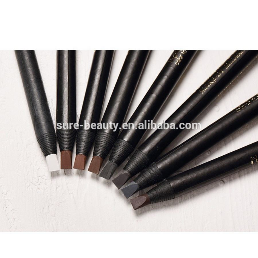 Permanent Makeup Paper Wrapped Hard Core Eyebrow Pencil with Brush Cover