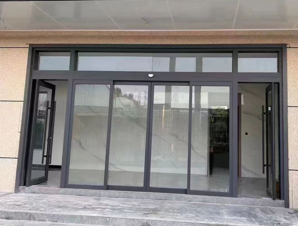 Custom Modern Aluminum Alloy Automatic Sliding Door Latest Design with Graphic Customized for Hotel Application